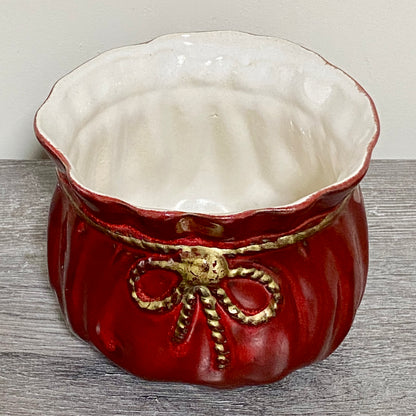 Vintage Traditional Gift Bag Red Pot Vase Ceramic Scheurich Pottery Germany Rare