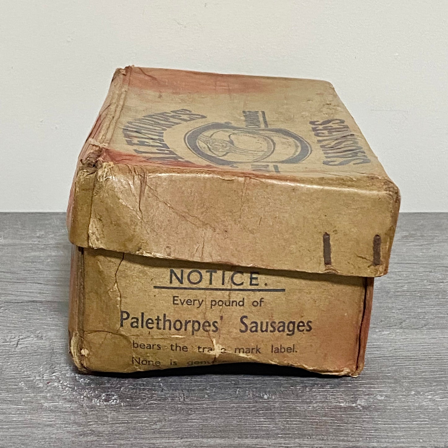 Vintage Palethorpes Sausages Display Box With Prop Sausages Royal Cambridge Rare