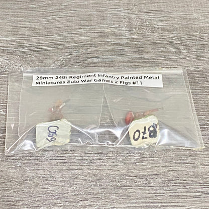 28mm 24th Regiment Infantry Painted Metal Miniatures Zulu War Games 2 Figs #11