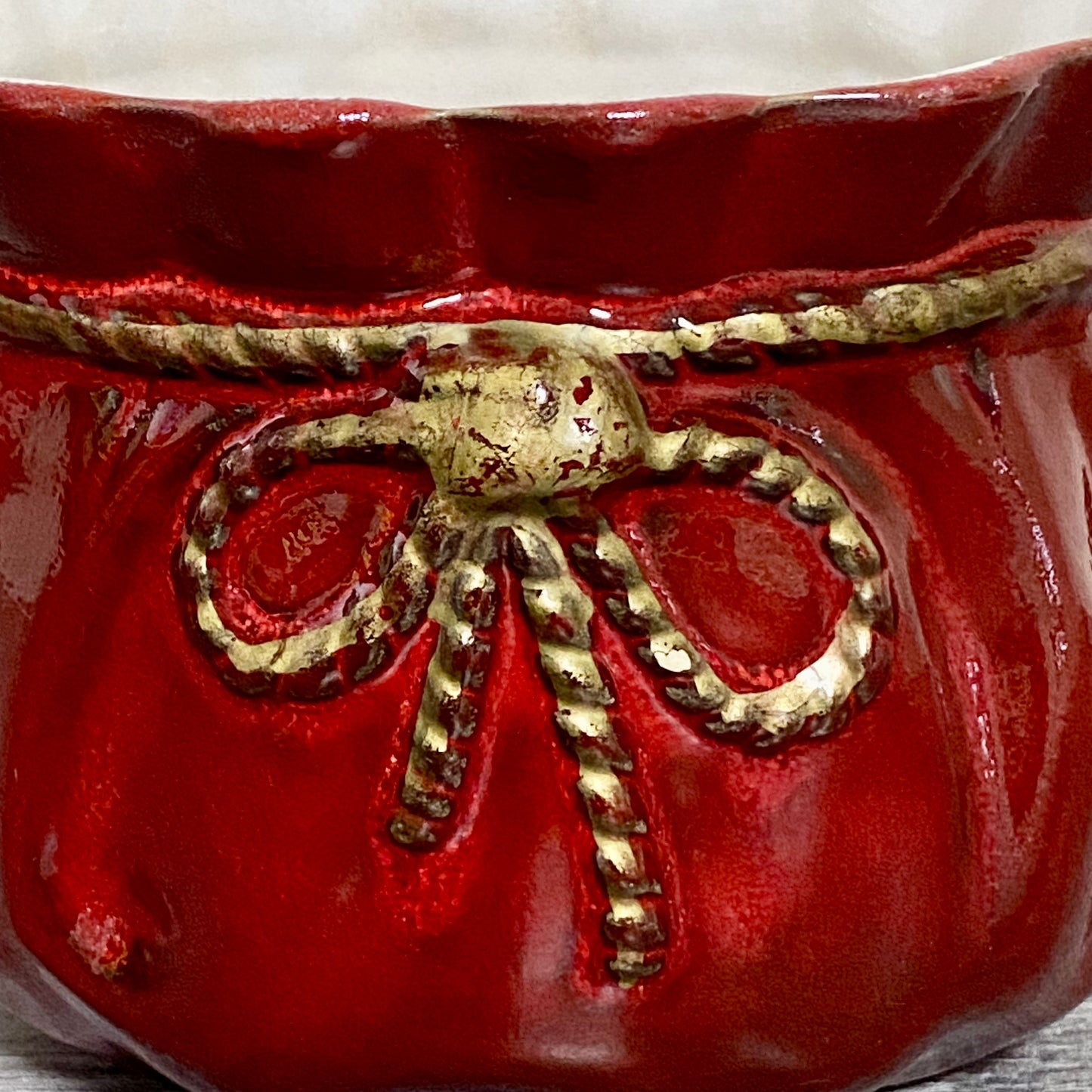 Vintage Traditional Gift Bag Red Pot Vase Ceramic Scheurich Pottery Germany Rare