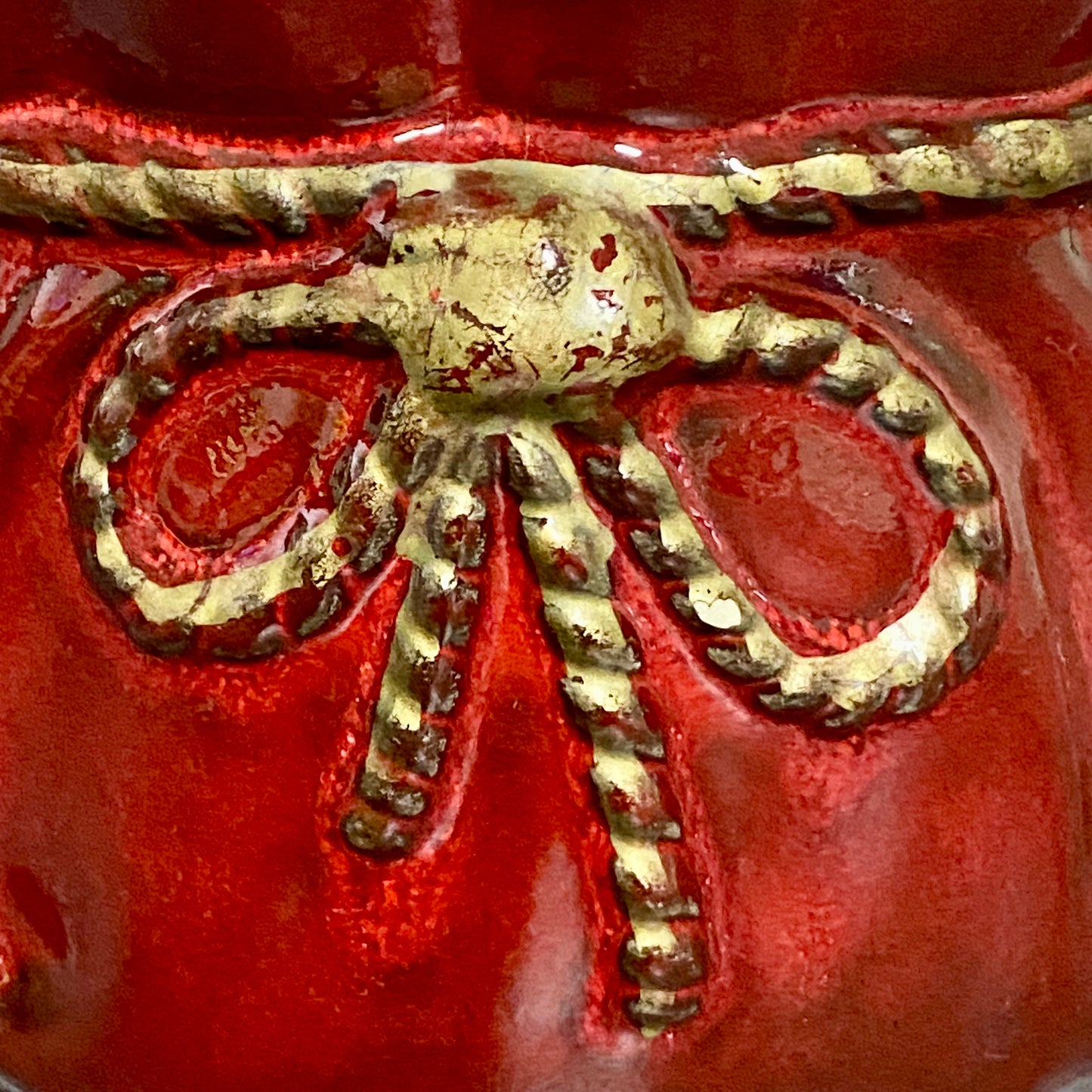 Vintage Traditional Gift Bag Red Pot Vase Ceramic Scheurich Pottery Germany Rare