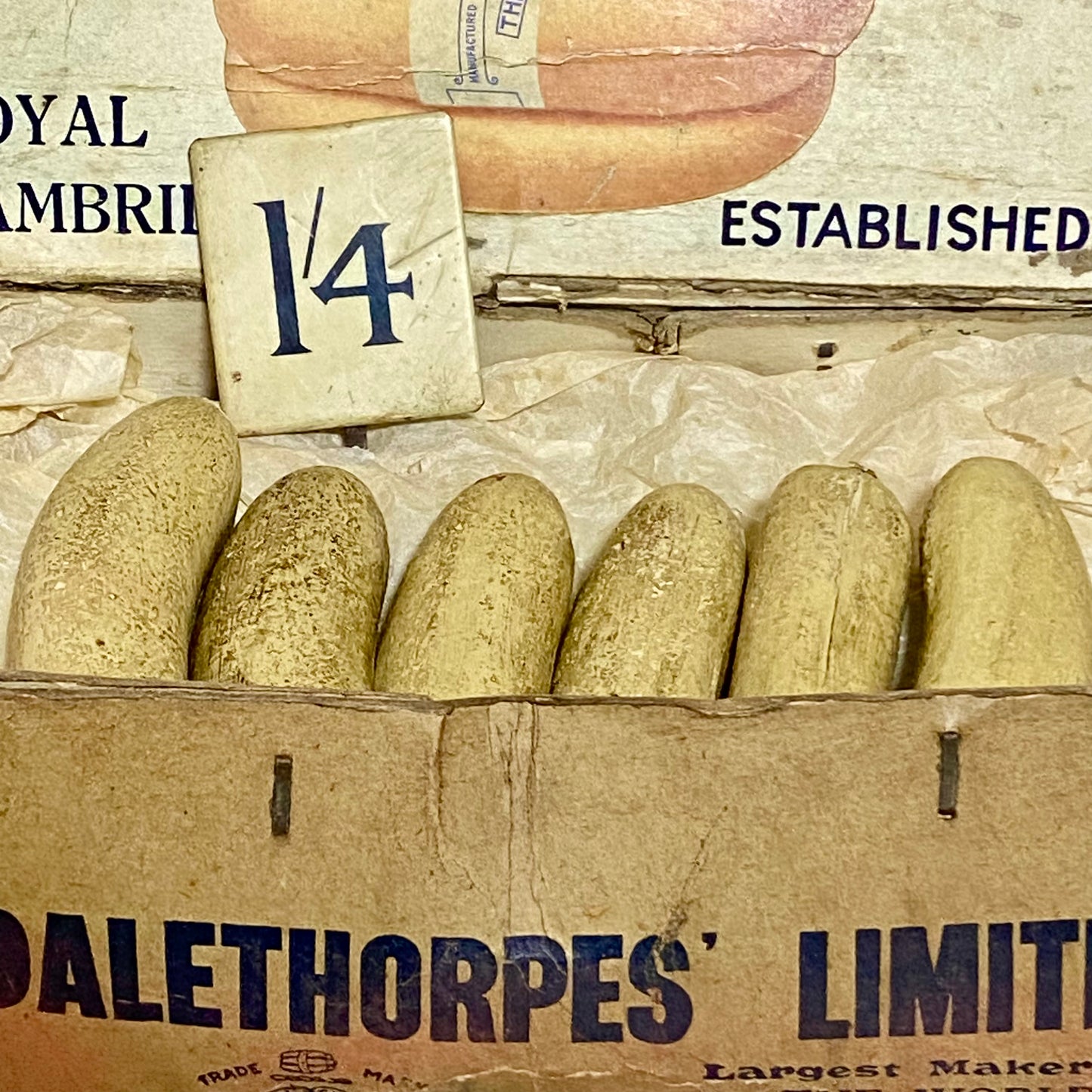 Vintage Palethorpes Sausages Display Box With Prop Sausages Royal Cambridge Rare