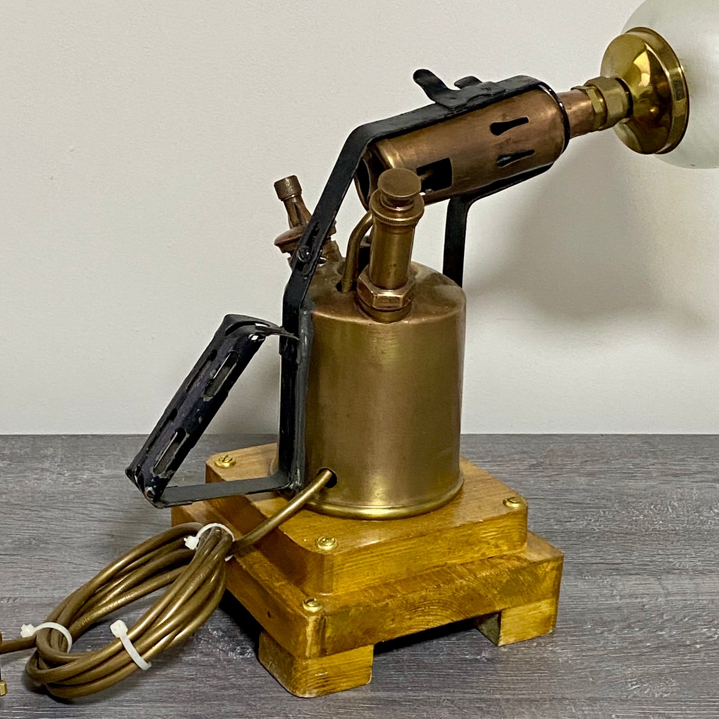 Vintage Blow Torch Freestanding Light Lamp Art Deco Steampunk Custom Rare