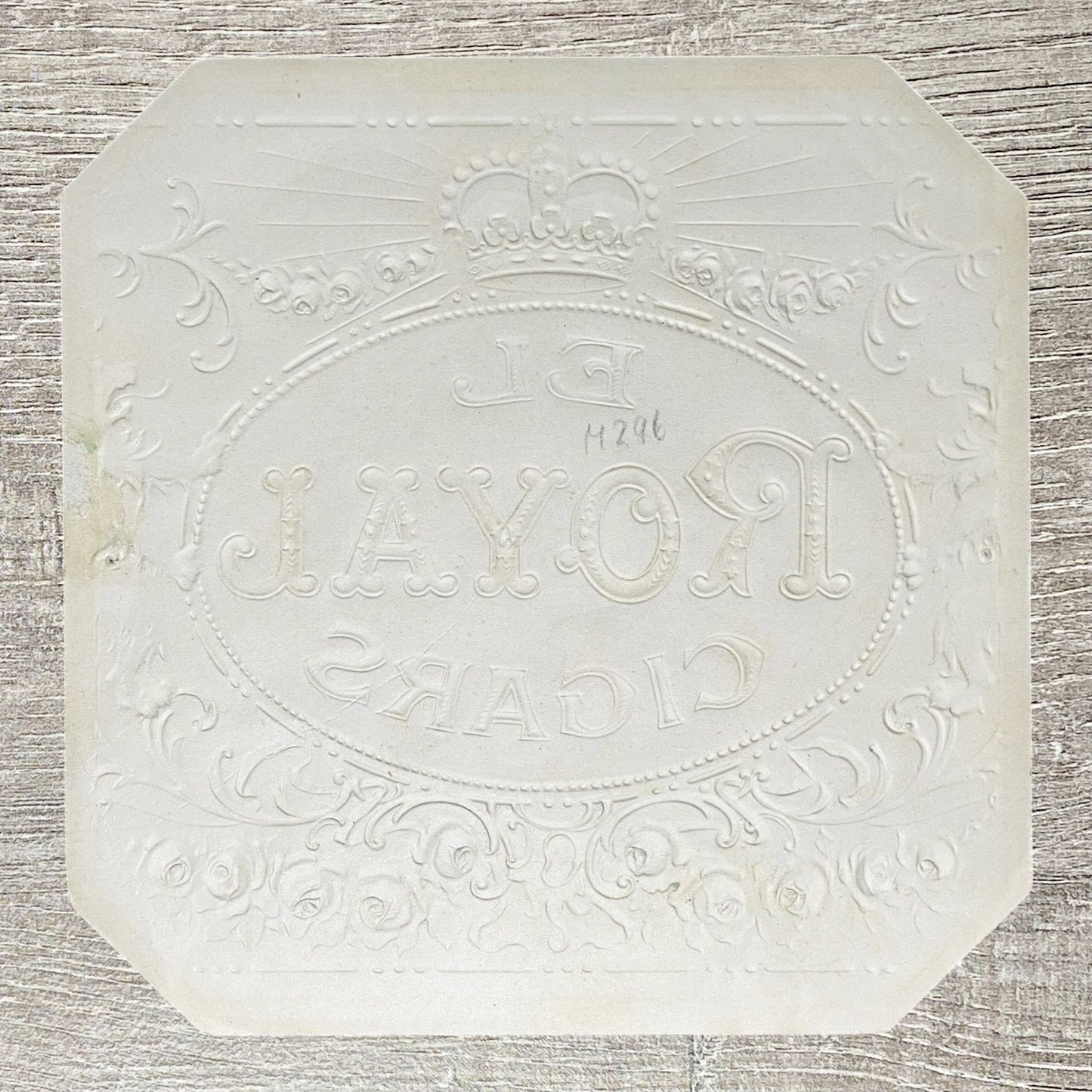 Vintage El Royal Cigars Advertising Paper Cigar Label Gold Crown & Floral Design