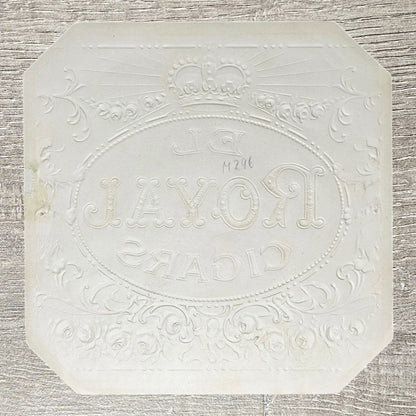 Vintage El Royal Cigars Advertising Paper Cigar Label Gold Crown & Floral Design