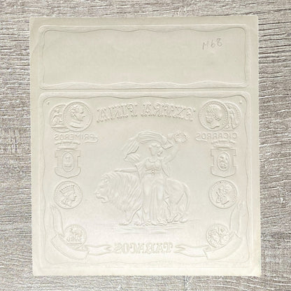 Vintage La Caoba Extra Tabacos Advertising Paper Cigar Box Label Embossed Gold