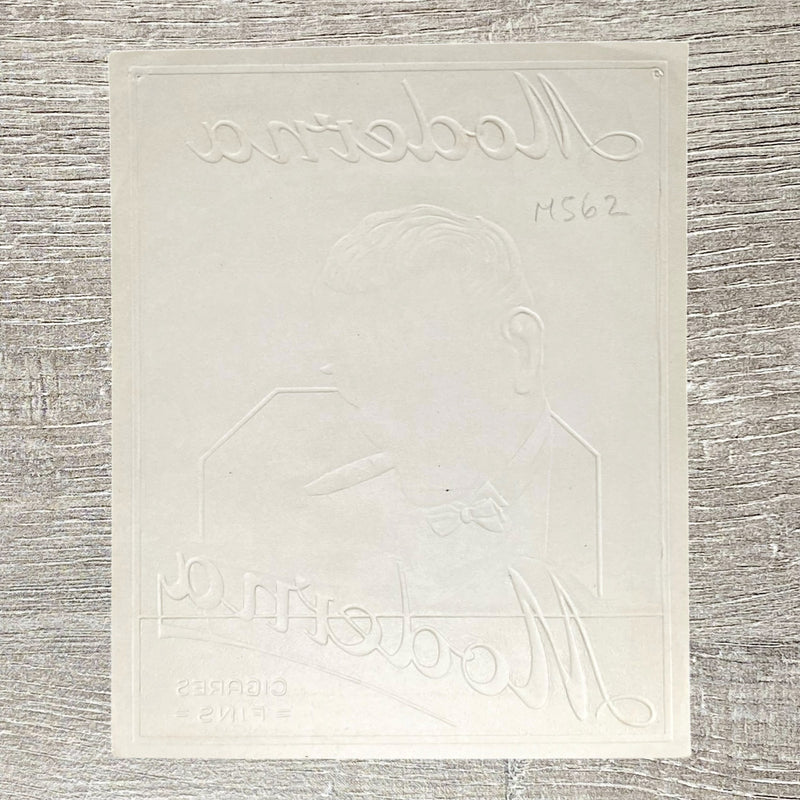 Vintage Moderna Cigars Man Smoking Cigares Fins Advertising Box Cigar Label Rare