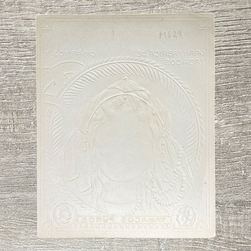 Vintage Juana Cigars & Pure Tobacco Advertising Cigar Label Gold Embossed Rare