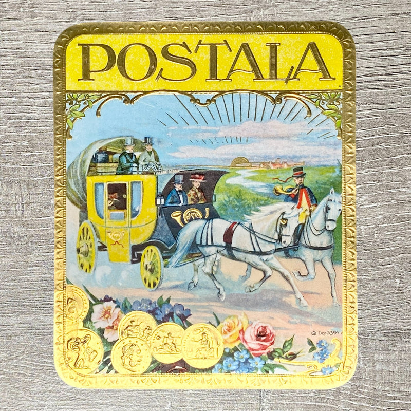 Vintage Postala Advertising Cigar Label Gold Embossed Early 20th Century Rare