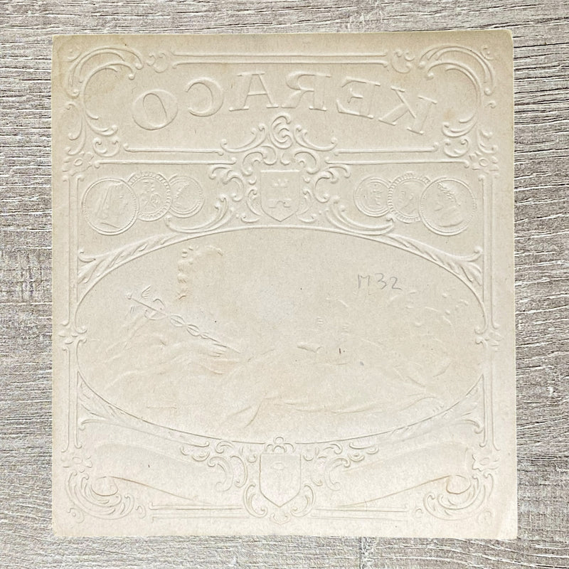 Vintage Keraco Cabinet Cigars Advertising Cigar Box Label Gold Embossed Rare