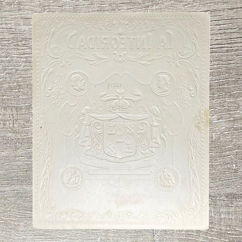 Vintage La Integridad Cigars Advertising Cigar Box Label Gold Embossed Rare