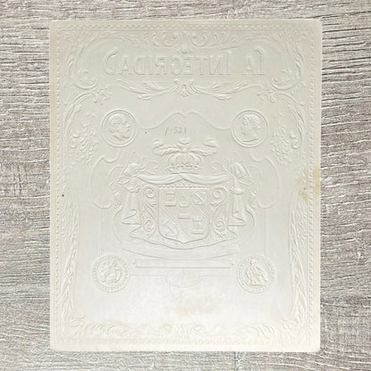 Vintage La Integridad Cigars Advertising Cigar Box Label Gold Embossed Rare