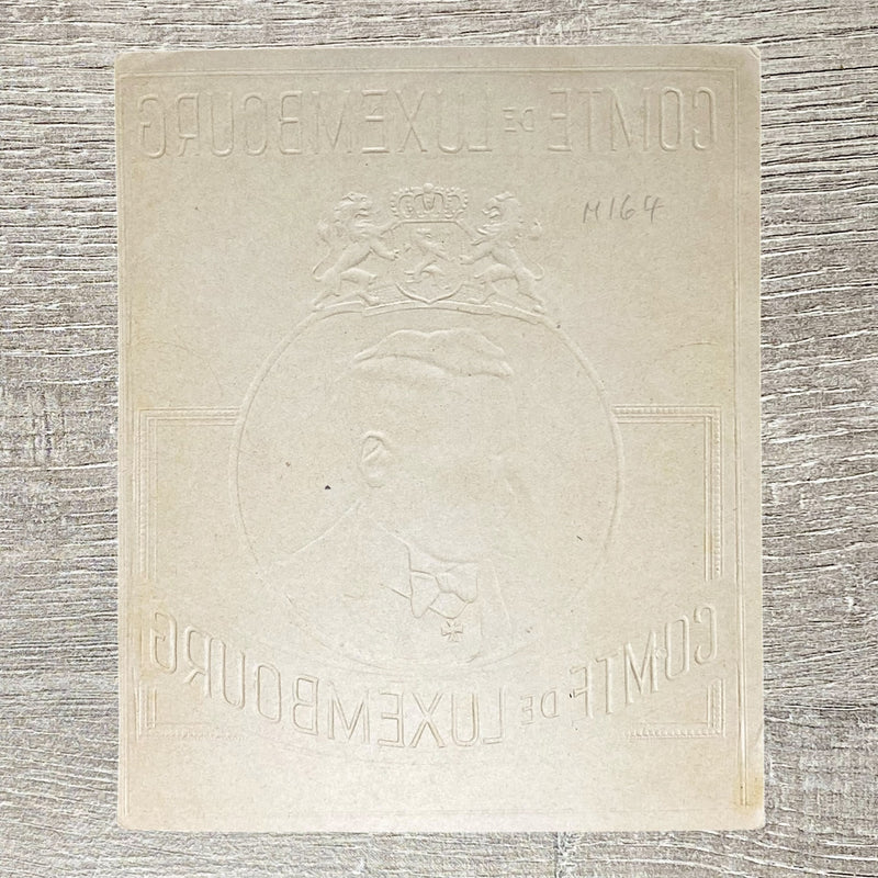 Vintage Comte De Luxembourg Portrait Cigar Advertising Box Label Gold Embossed