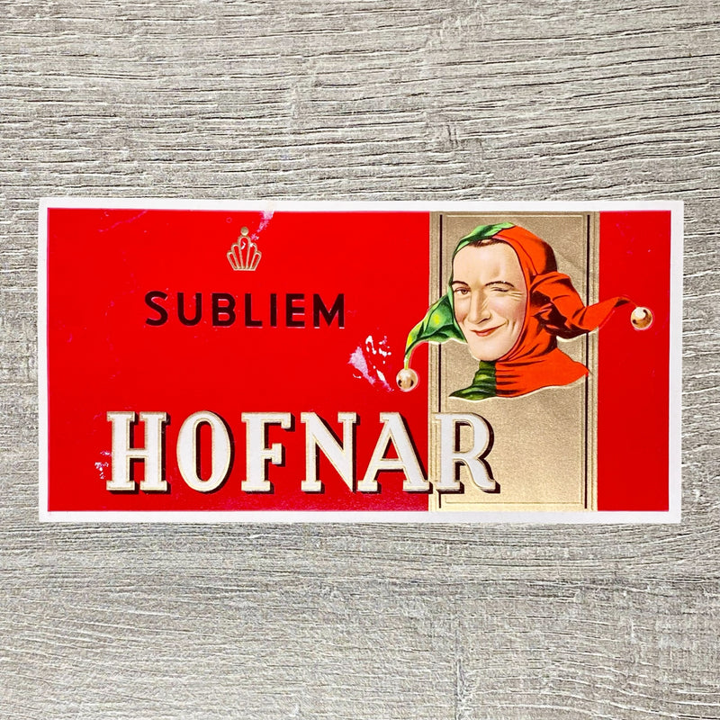 Vintage Hofnar Subliem Cigars Dutch Advertising Cigar Box Label Gold Tone Rare