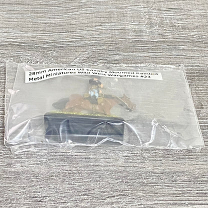 28mm American US Cavalry Mounted Painted Metal Miniatures Wild West Wargames #23