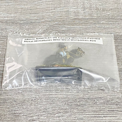 28mm American US Cavalry Mounted Painted Metal Miniatures Wild West Wargames #24