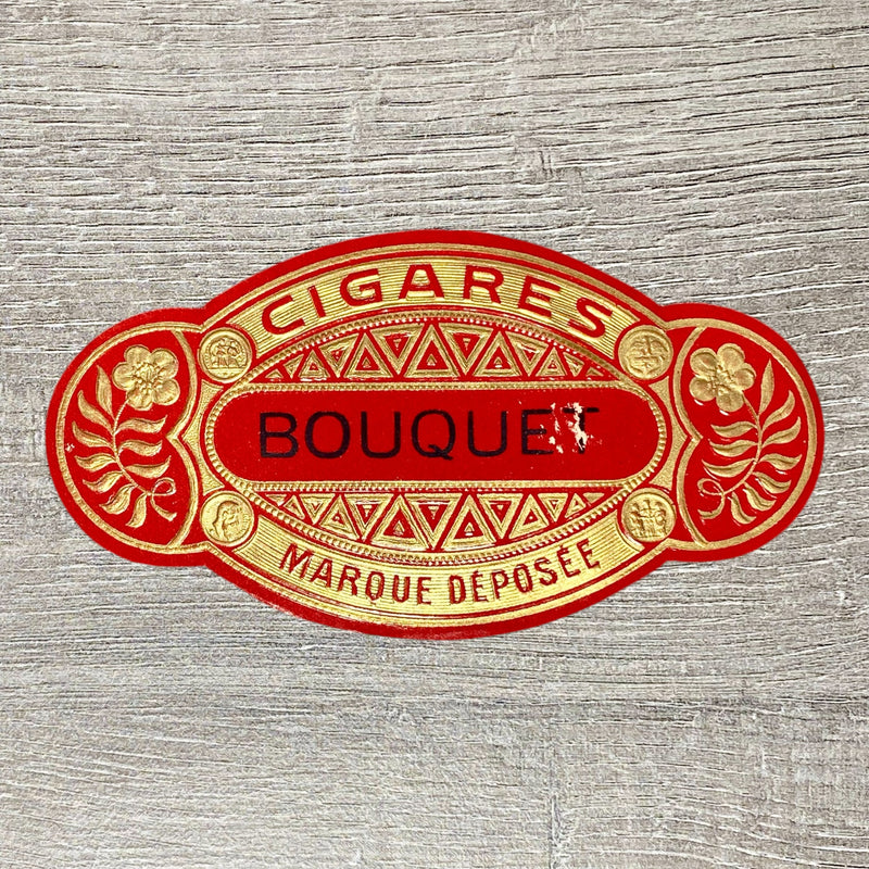 Vintage Cigares Bouquet Cigars Advertising Cigar Box Label Early 20th Century