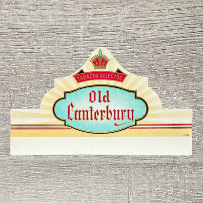 Vintage Old Canterbury Cigars Tabacos Selectos Cigar Box Label Gold Tone 1900s