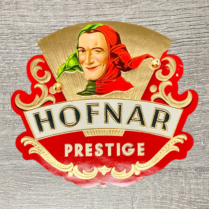 Vintage Hofnar Prestige Cigars Advertising Cigar Box Label Gold Embossed Rare