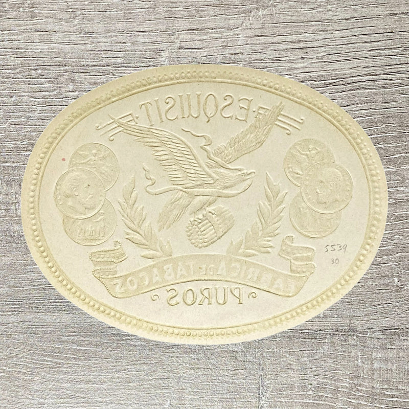 Vintage Esquisit Fabrica De Tabacos Puros Cigars Cigar Box Label Gold Embossed