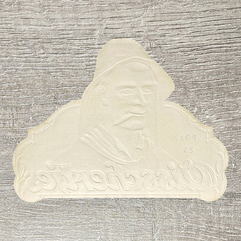 Vintage Visschertjes Cigars Fisherman Advertising Cigar Box Label Gold Embossed