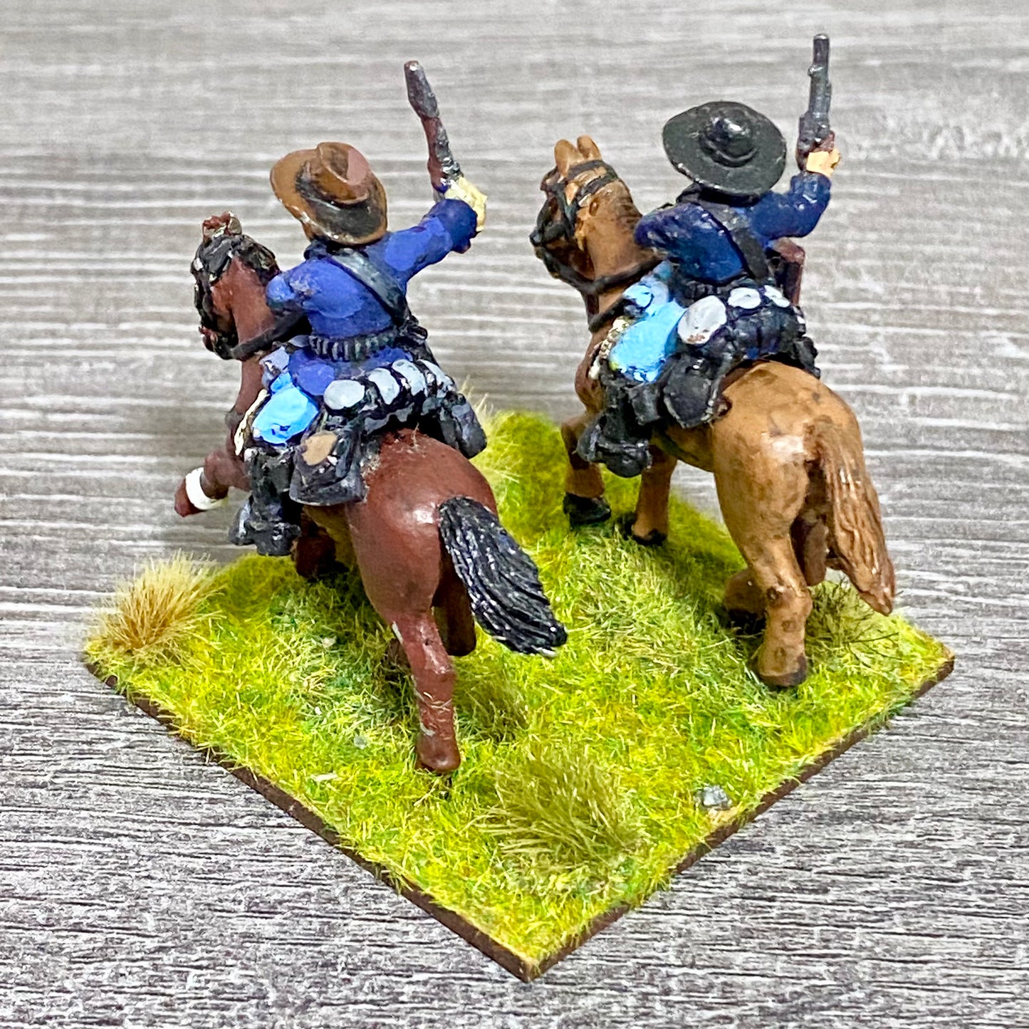 28mm US Cavalry Mounted Painted Metal Miniatures Wild West Wargames Scene #54