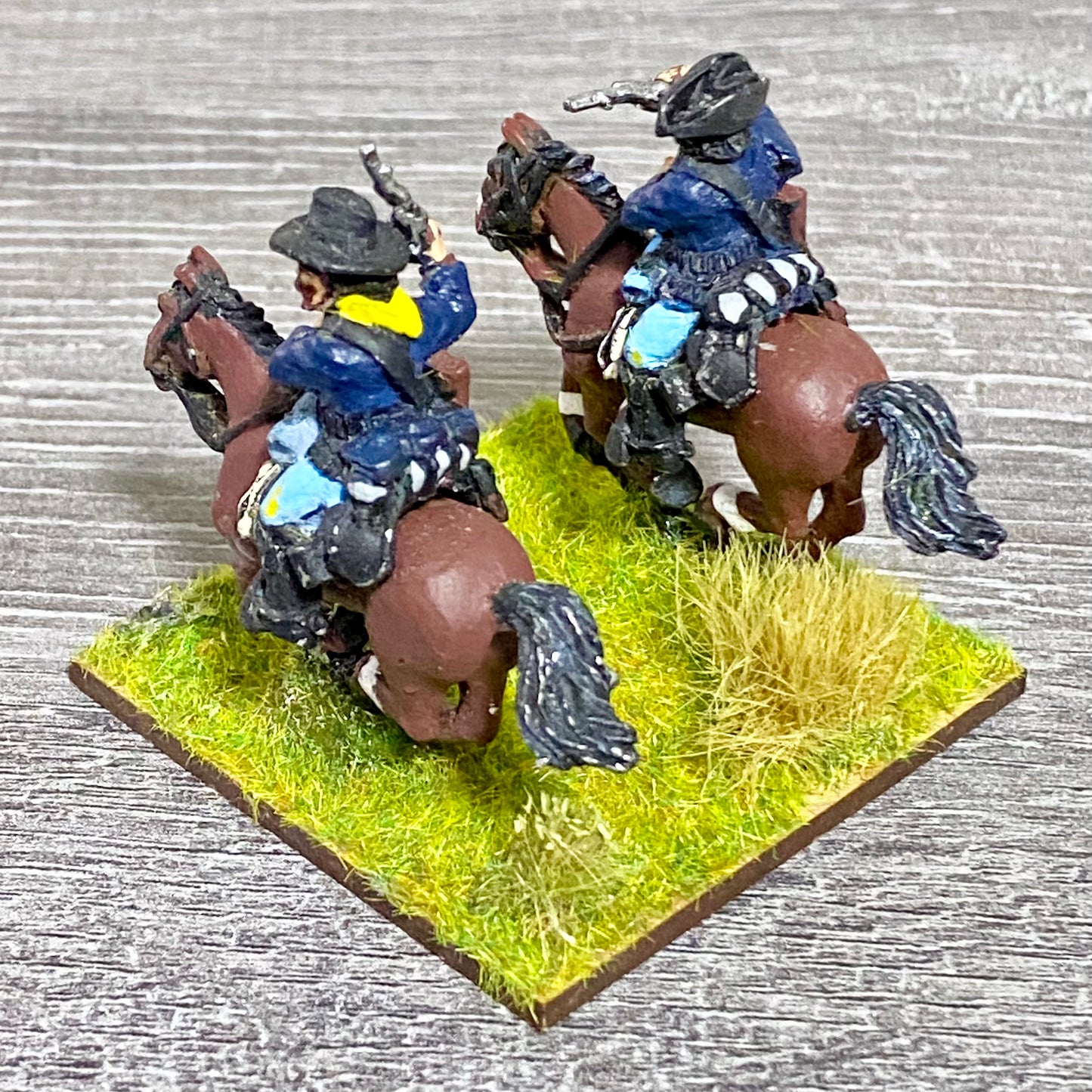 28mm US Cavalry Mounted Painted Metal Miniatures Wild West Wargames Scene #55
