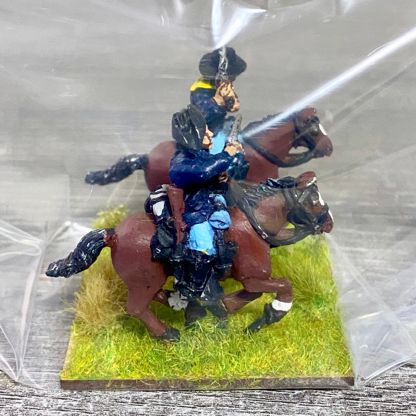 28mm US Cavalry Mounted Painted Metal Miniatures Wild West Wargames Scene #55