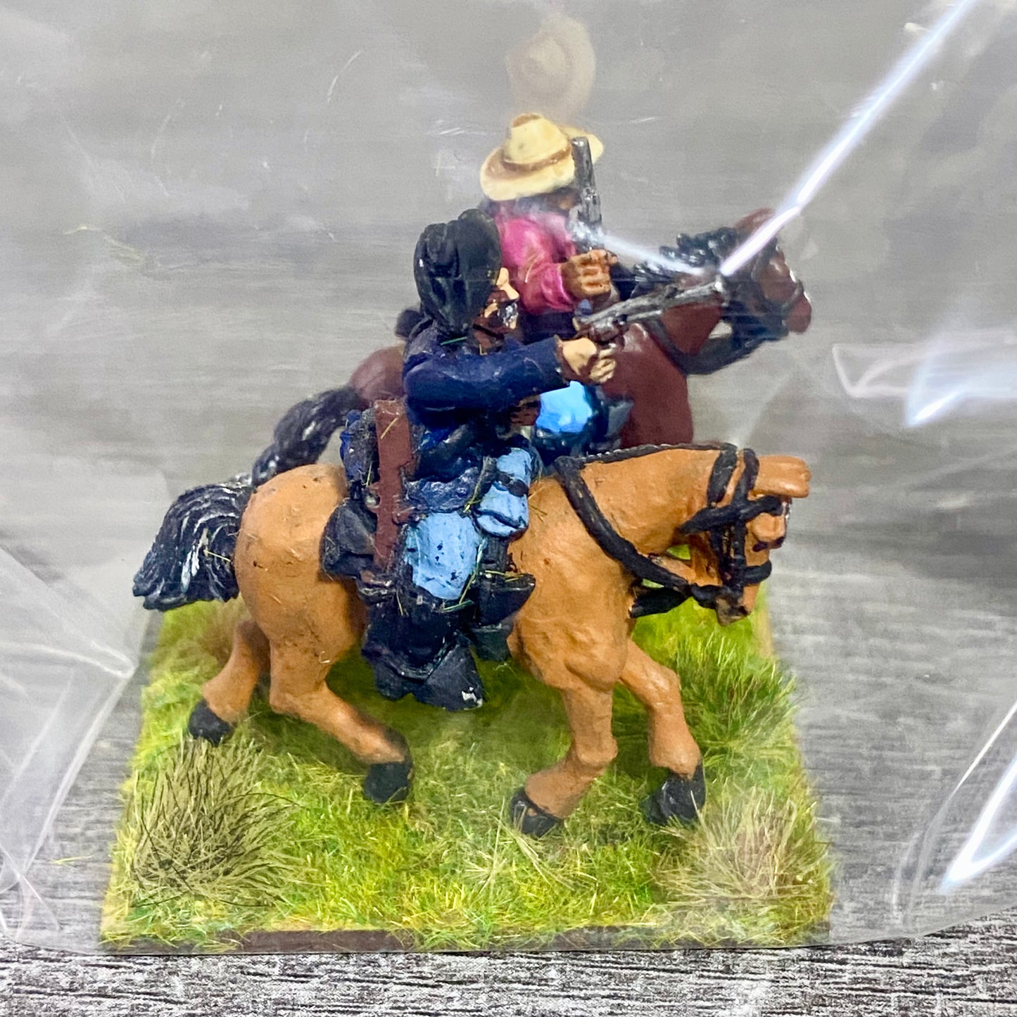 28mm US Cavalry Mounted Painted Metal Miniatures Wild West Wargames Scene #53