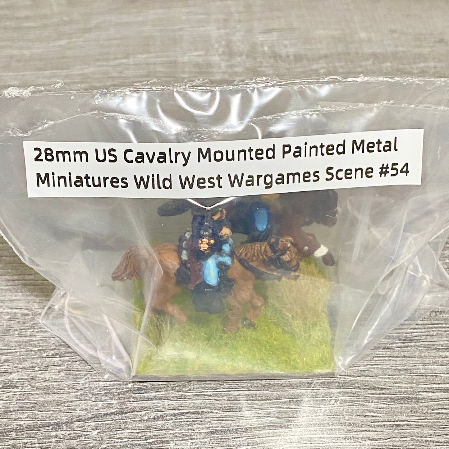28mm US Cavalry Mounted Painted Metal Miniatures Wild West Wargames Scene #54