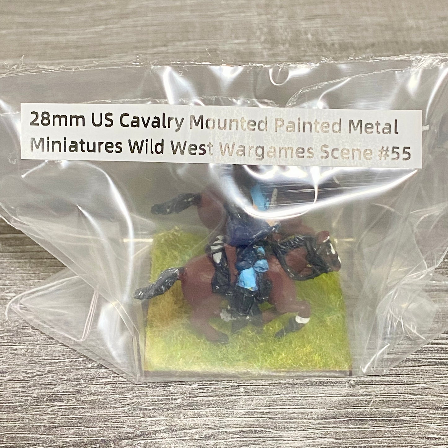 28mm US Cavalry Mounted Painted Metal Miniatures Wild West Wargames Scene #55