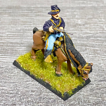 28mm American US Cavalry Mounted Painted Metal Miniatures Wild West Wargames #36