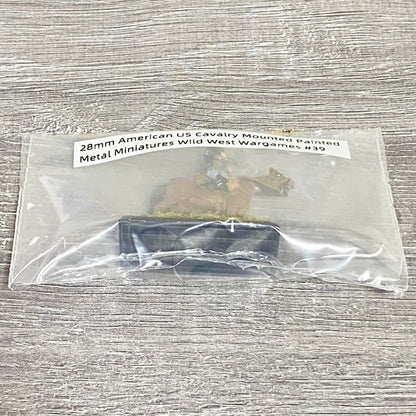 28mm American US Cavalry Mounted Painted Metal Miniatures Wild West Wargames #39