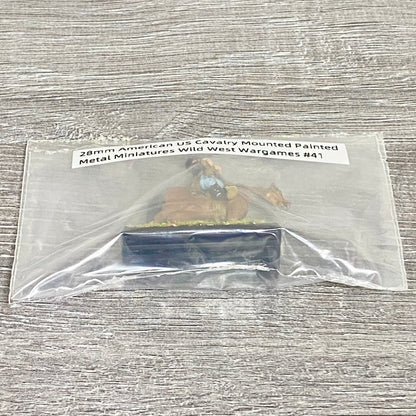 28mm American US Cavalry Mounted Painted Metal Miniatures Wild West Wargames #41