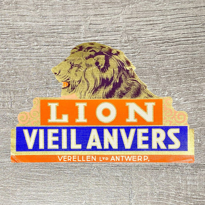 Vintage Lion Vieil Anvers Cigars Verellen Advertising Cigar Box Tobacco Label