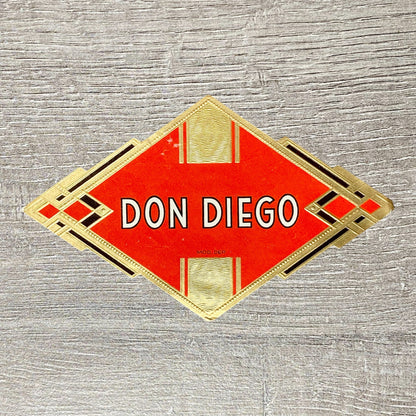 Vintage Don Diego Cigars Advertising Cigar Box Tobacco Collectible Label Gold