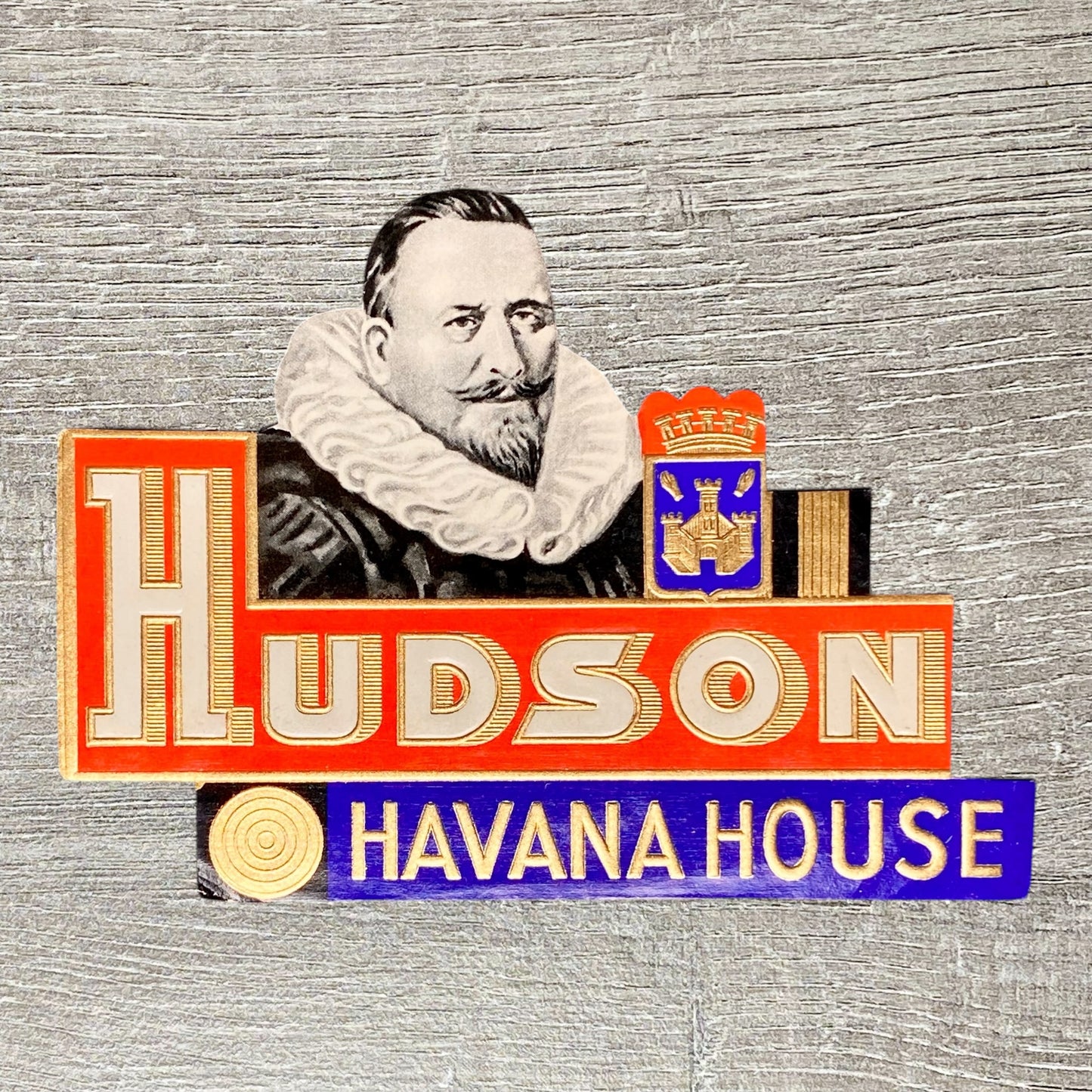 Vintage Hudson Cigars Advertising Havana House Cigar Box Tobacco Label Gold Rare
