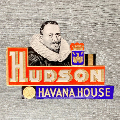Vintage Hudson Cigars Advertising Havana House Cigar Box Tobacco Label Gold Rare