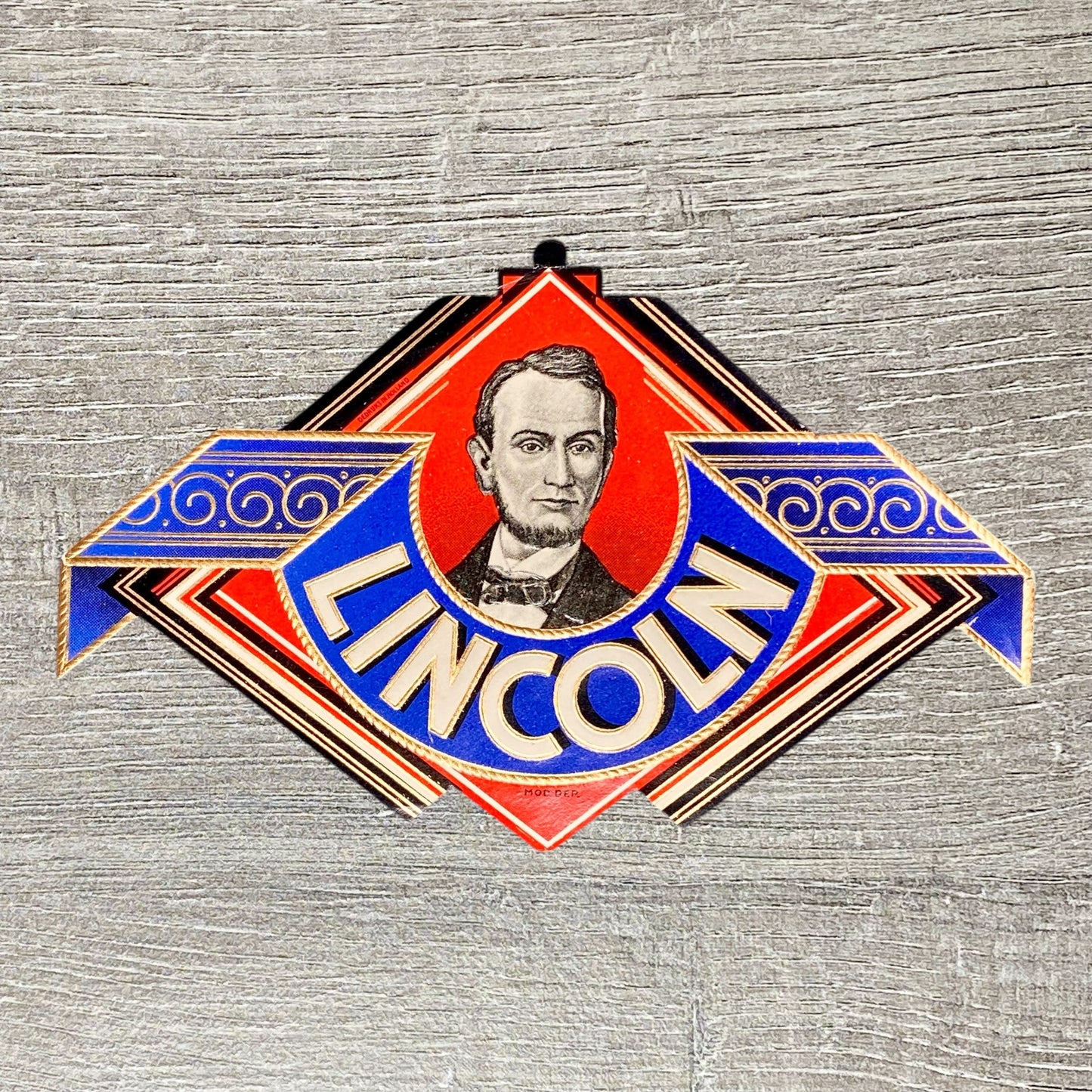 Vintage Abraham Lincoln Cigars Advertising Portrait Cigar Box Tobacco Label Rare