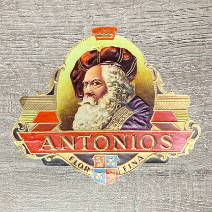 Early 20th Century Antonios Cigars Advertising Portrait Cigar Box Tobacco Label