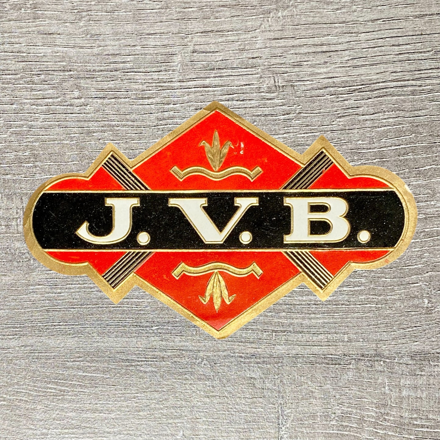 Early 20th Century J.V.B. Cigars Advertising Cigar Box Tobacco Label Gold Rare