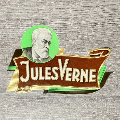 Vintage Jules Verne Cigars Advertising Portrait Cigar Box Tobacco Paper Label