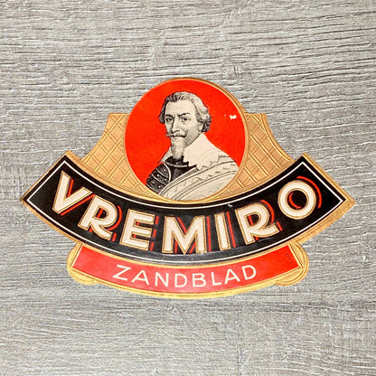 Vintage Vremiro Cigars Zandblad Advertising Portrait Cigar Box Tobacco Label