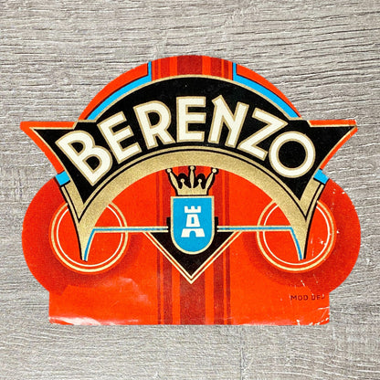 Late 19th Century Berenzo Cigars Advertising Cigar Box Tobacco Paper Label Gold