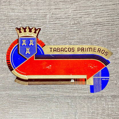 Vintage Tabacos Primeros Cigars Advertising Cigar Band Tobacco Paper Label Gold