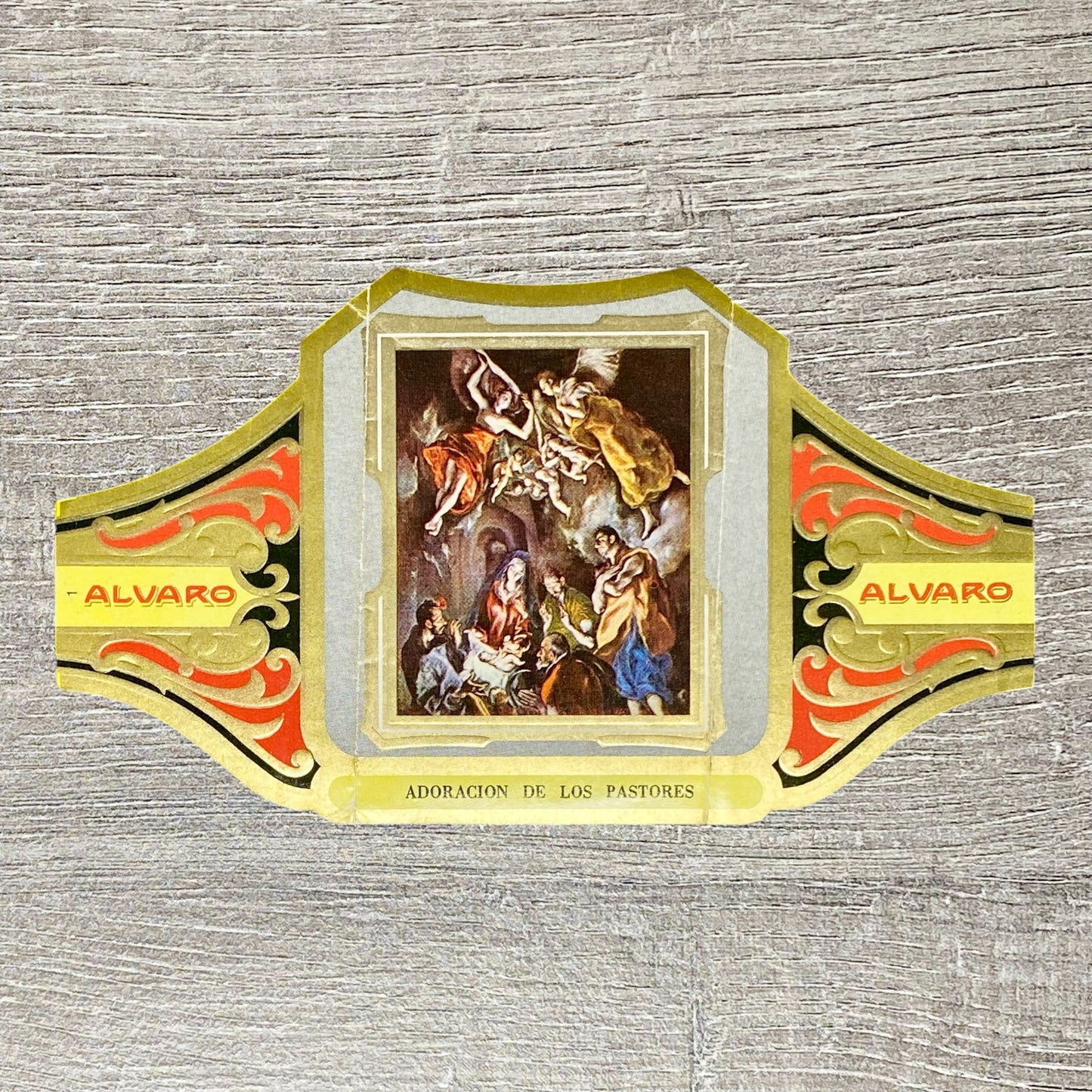 Vintage Álvaro Cigars Advertising Adoration Of The Shepherds Cigar Band Label