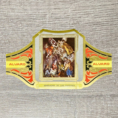 Vintage Álvaro Cigars Advertising Adoration Of The Shepherds Cigar Band Label