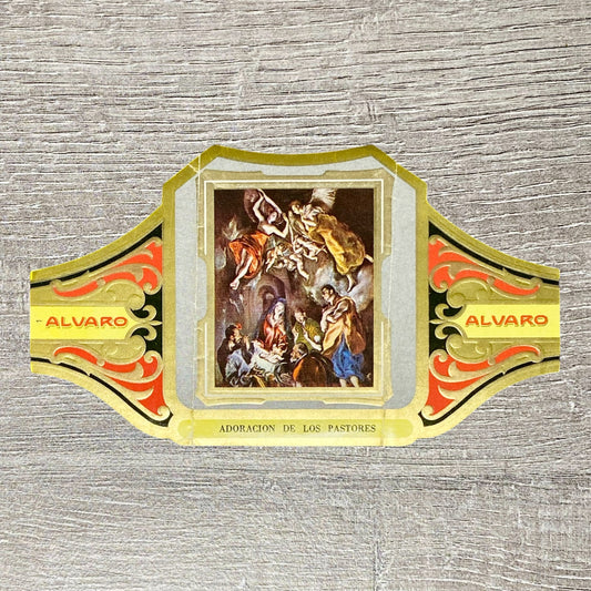 Vintage Álvaro Cigars Advertising Adoration Of The Shepherds Cigar Band Label