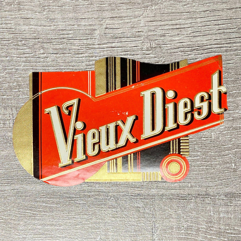 Early 20th Century Vieux Diest Cigars Advertising Cigar Box Tobacco Paper Label