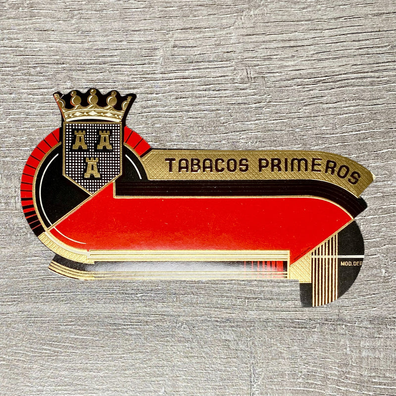 Vintage Tabacos Primeros Cigars Advertising Cigar Box Tobacco Paper Label Gold